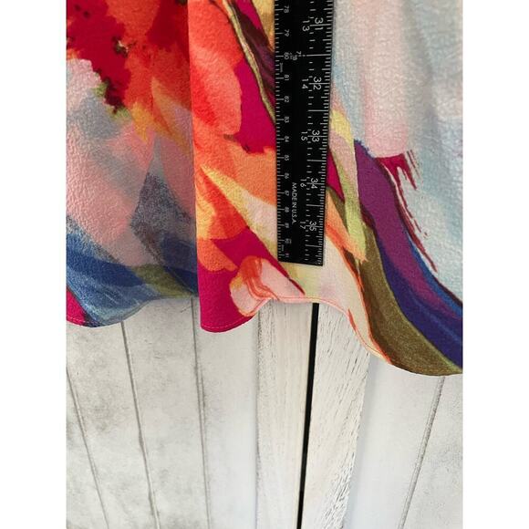 Robbie Bee Women's Printed Mock Neck Shift Dress flowy M multi fairycore boho - Picture 9 of 11